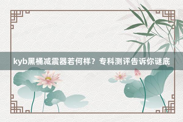 kyb黑桶减震器若何样？专科测评告诉你谜底