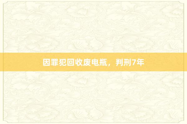 因罪犯回收废电瓶，判刑7年